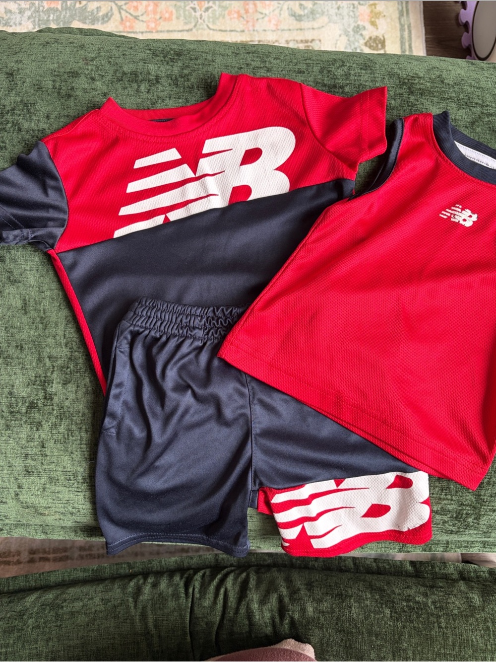 New Balance Red and Navy Kids' Athletic Set